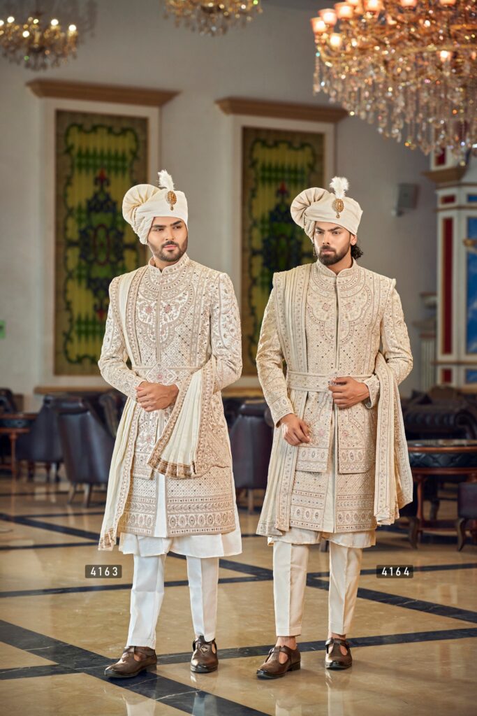 Designer Maharaja Sherwani – Elegant Embroidered Wedding Wear