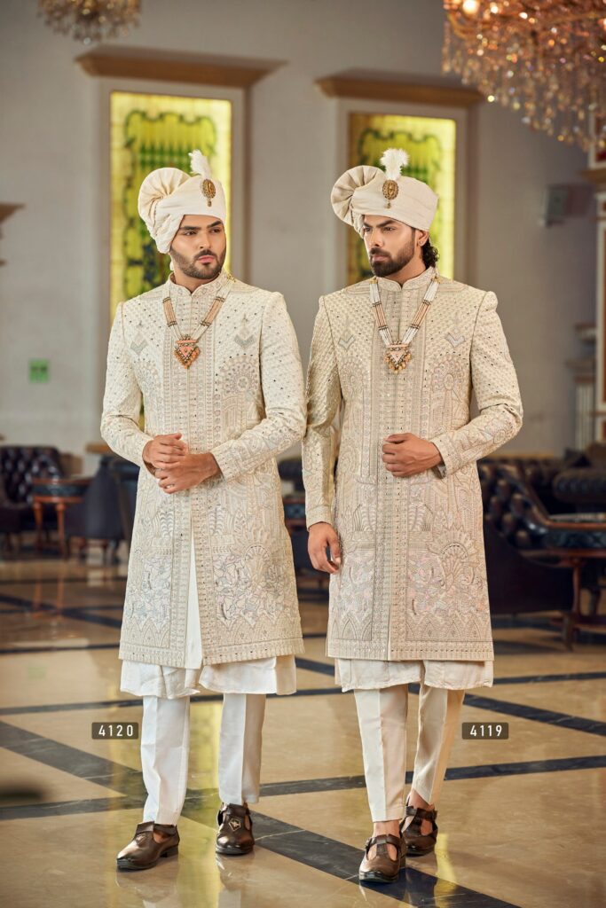Crown Jewel Ivory Sherwani – Inspired by Royal Traditions