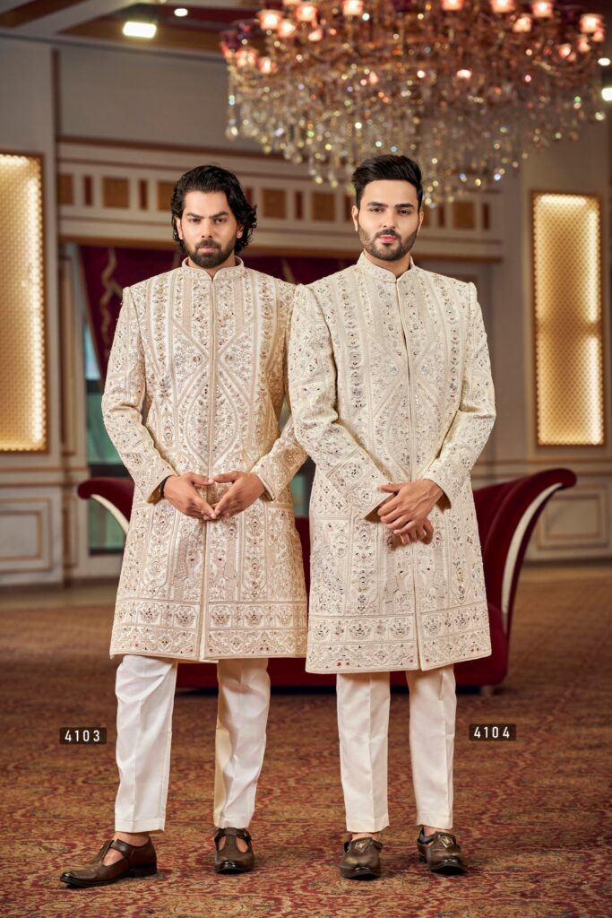 Royal Ivory Maharaja Sherwani – Timeless Grandeur for the Modern Groom