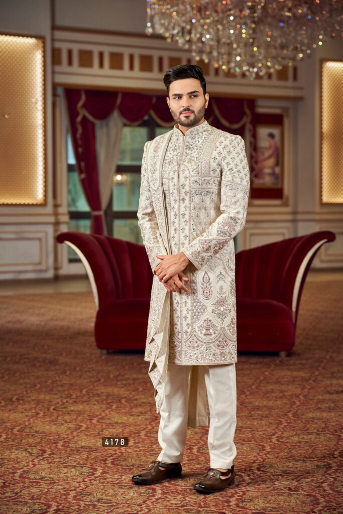 Luxury Handcrafted Wedding Sherwani – A Masterpiece of Regal Elegance