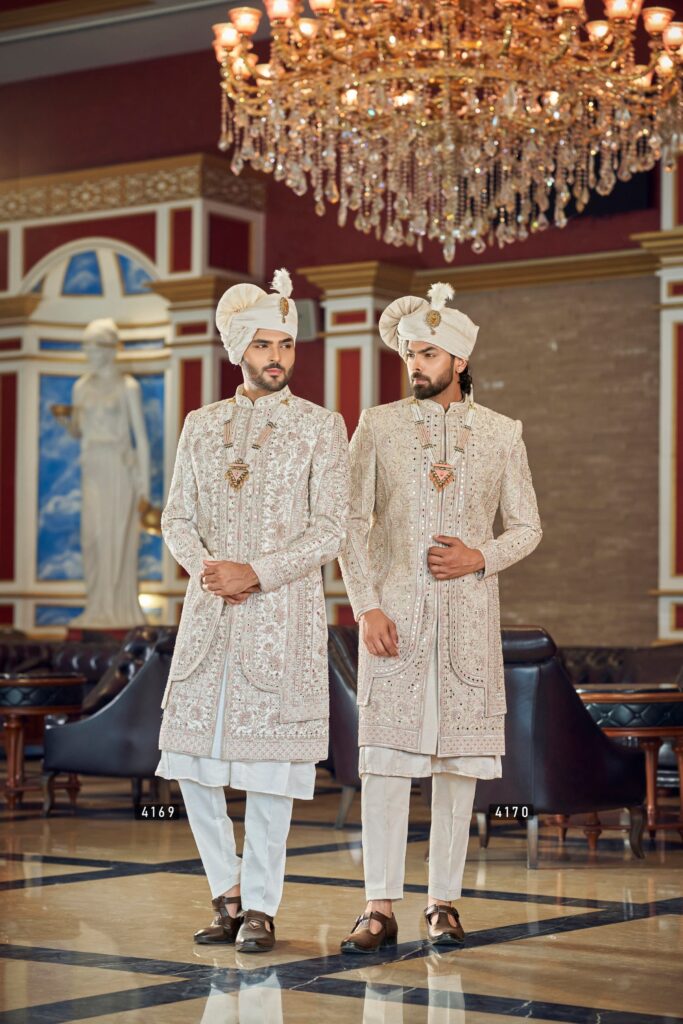 The Regal Maharaja Sherwani Duo – Inspired by the Grandeur of Royal Courts