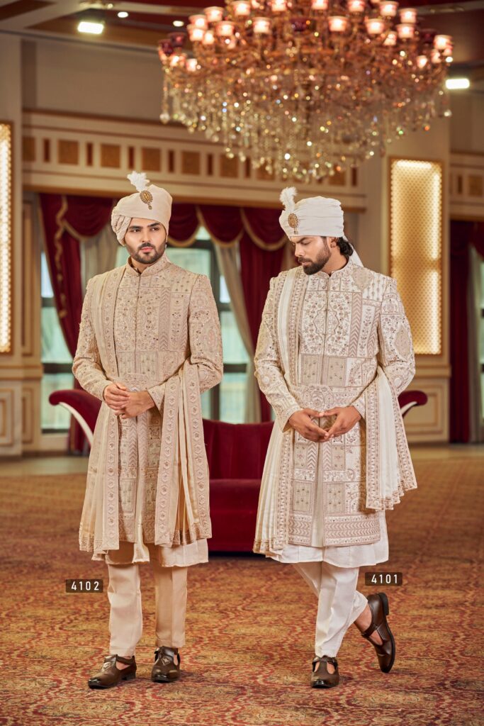 Imperial Ivory Sherwani – Crafted for Royal Celebrations