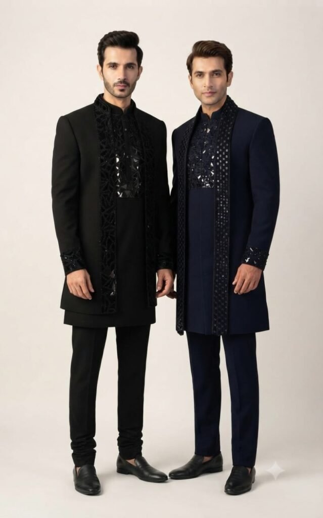 Men indo-western with zardozi and aari work