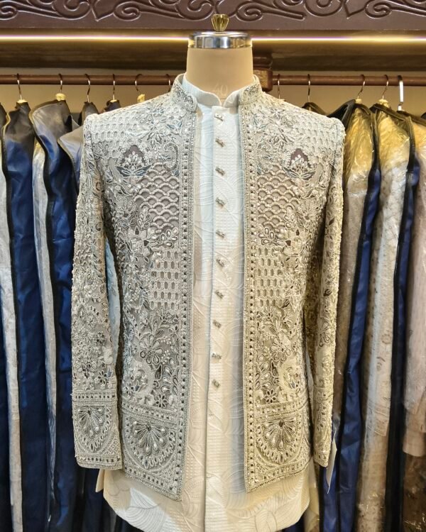 Champagne Gold Embroidered Indo-Western