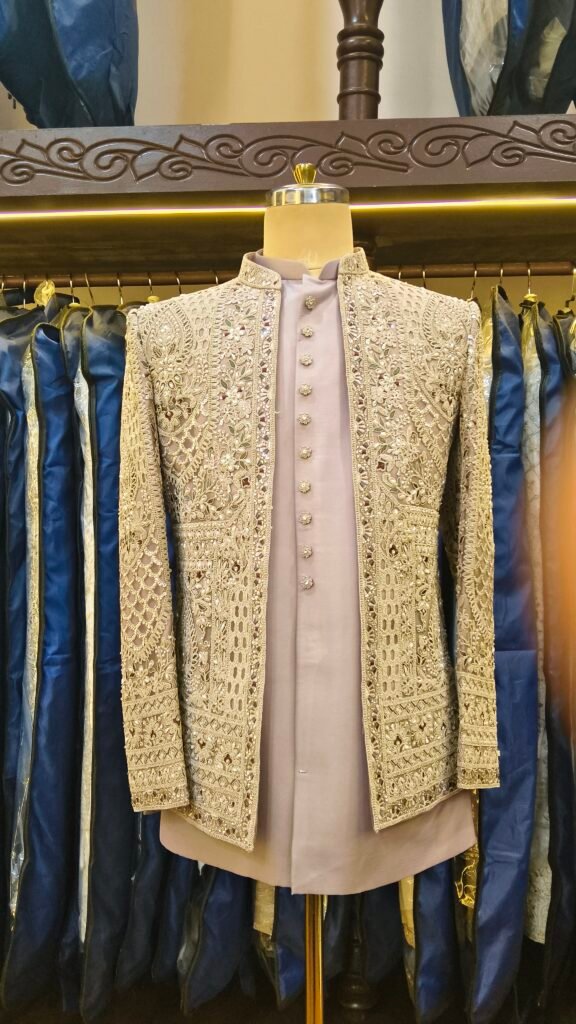 Lavender Embroidered Indo-Western