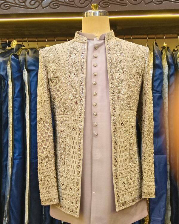 Lavender Embroidered Indo-Western