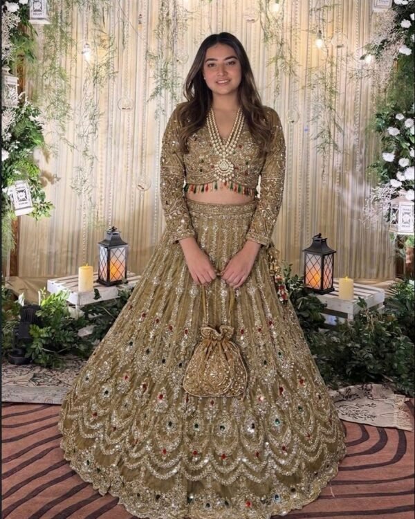 Designer Lehenga with Sequin & Mirror Embroidery