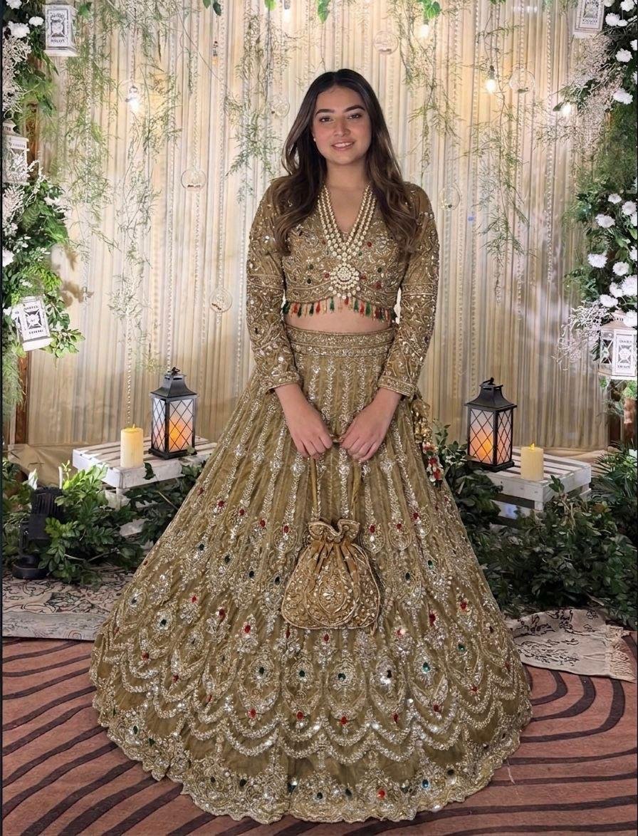 Designer Lehenga with Sequin & Mirror Embroidery