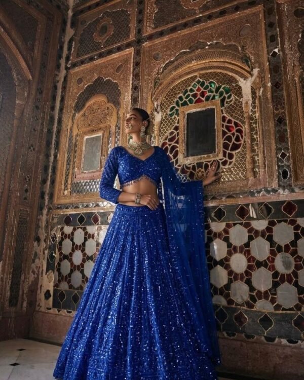 Sapphire Sequin & Shimmer Detailing Lehenga