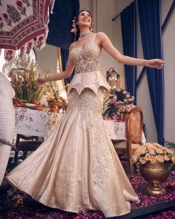 Ivory Gold Fishcut Gown