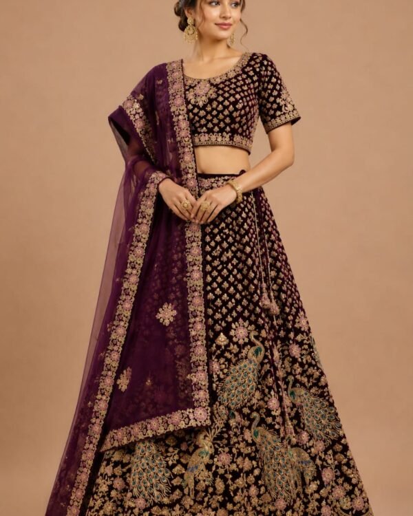 Deep Plum Lehenga