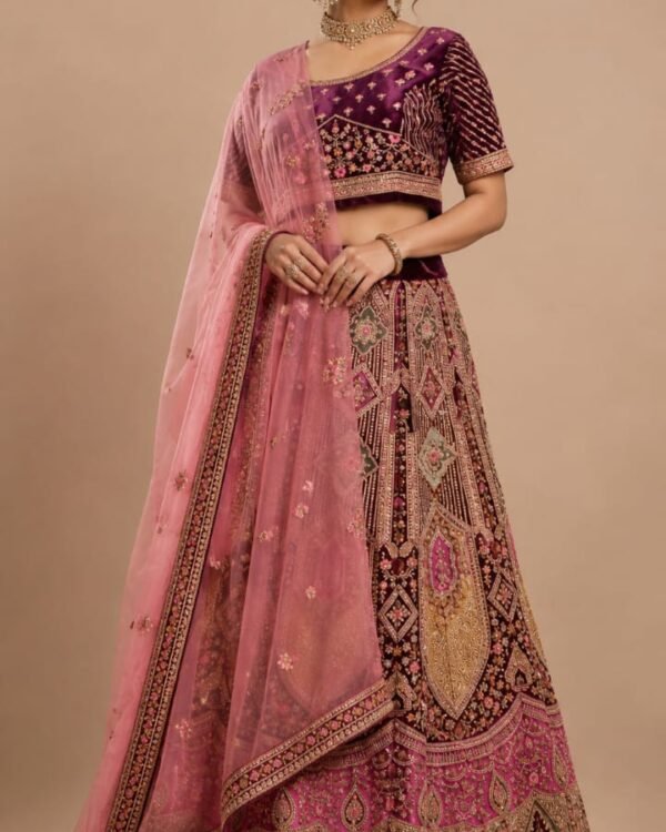Deep plum Lehenga