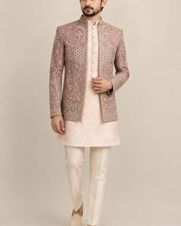 Dusty Rose Embroidered Indo-Western