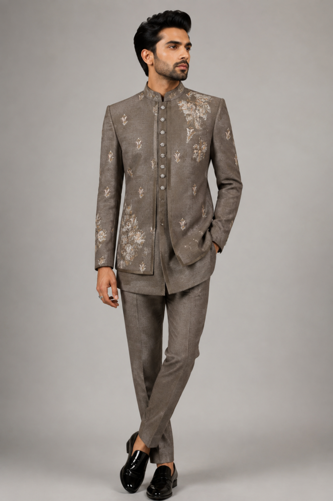 taupe-brown Indo-Western