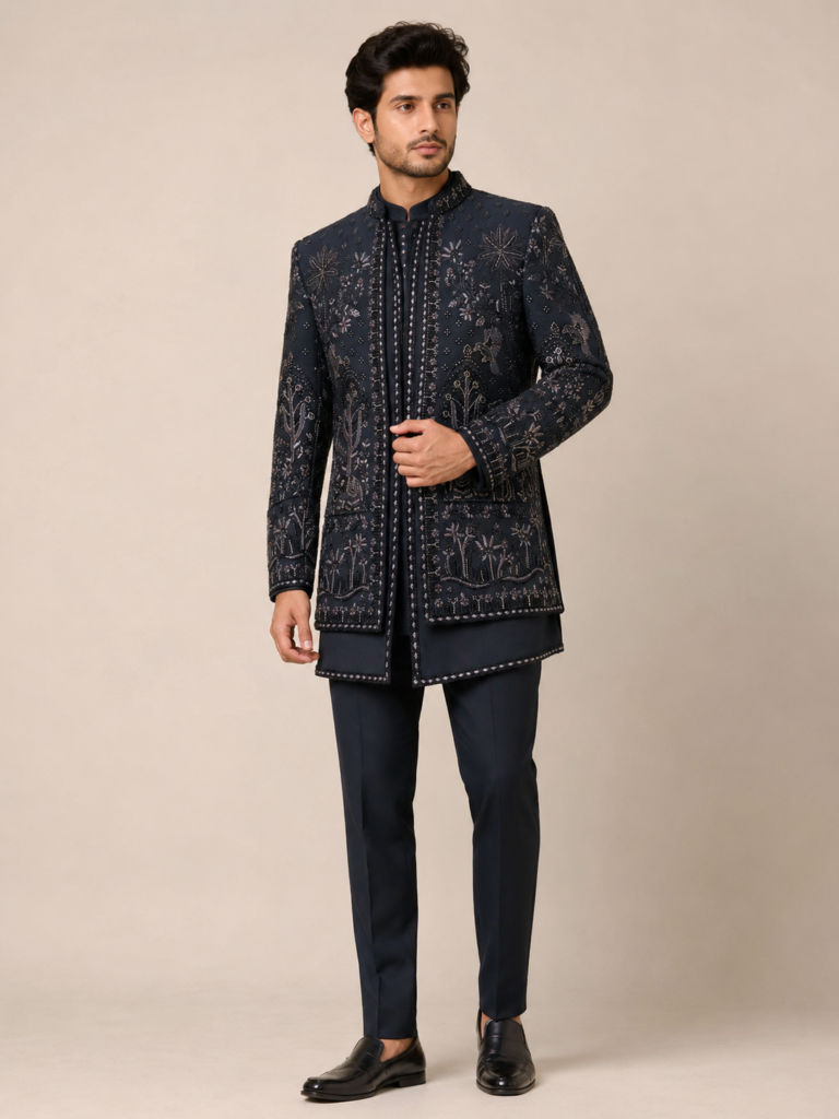 Morpich Embroidered Indo-Western
