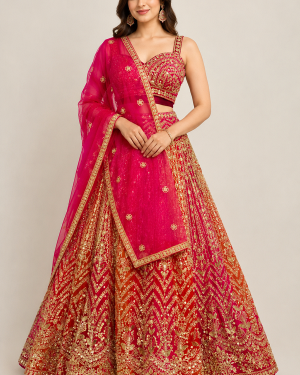 Crimson Zari Royale Lehenga