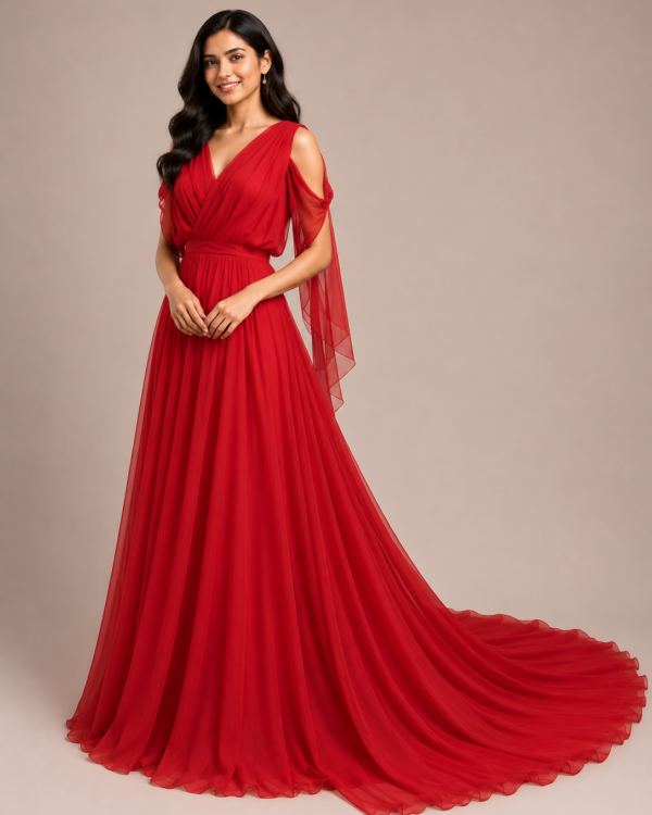 crimson red Gown