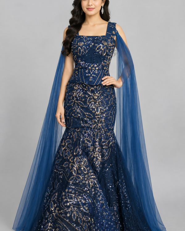 Sapphire Sequin Gown