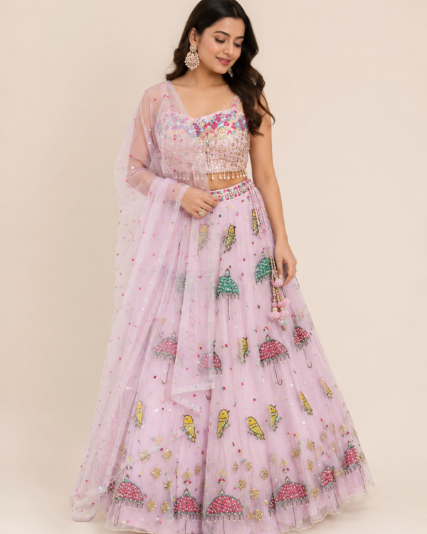 Lavender Parasol Dream Lehenga