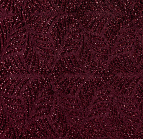 Wine Leaf Embroidery Fabric