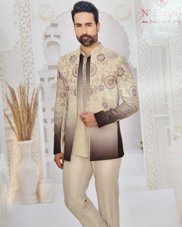 Ivory Bloom – Embroidered Indo-Western