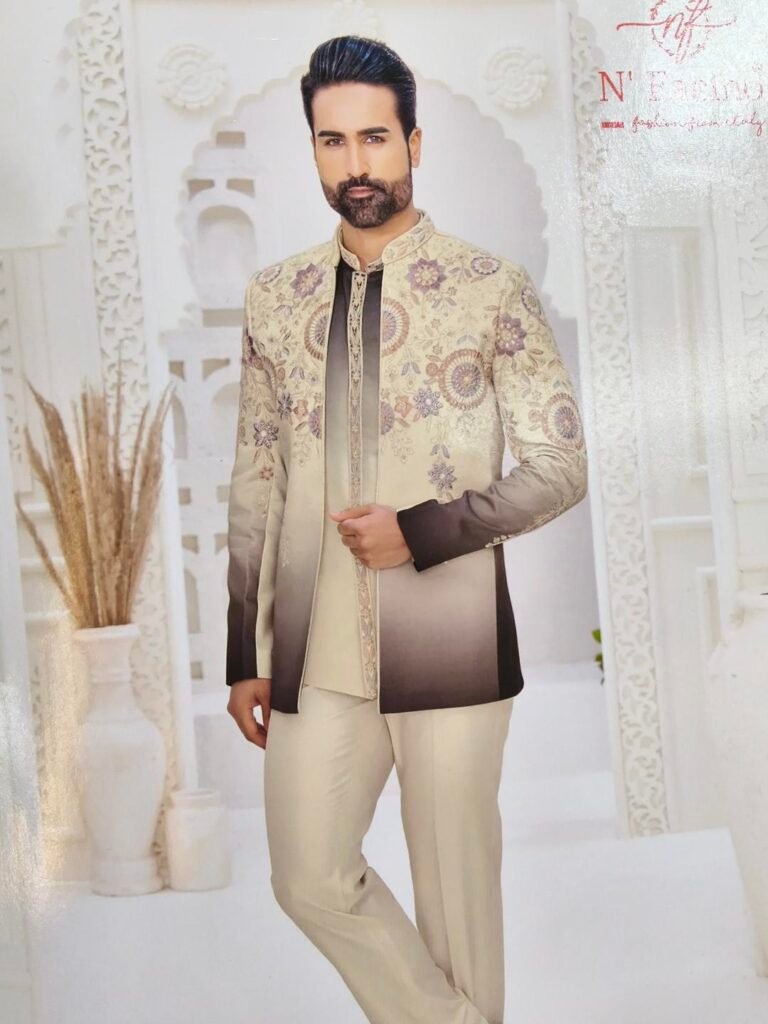 Ivory Bloom – Embroidered Indo-Western