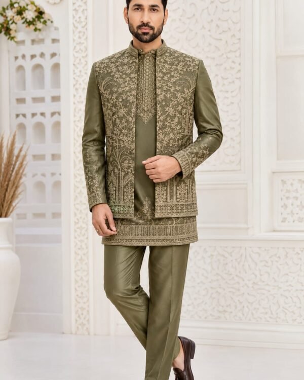 Olive Royale – Embroidered Indo-Western
