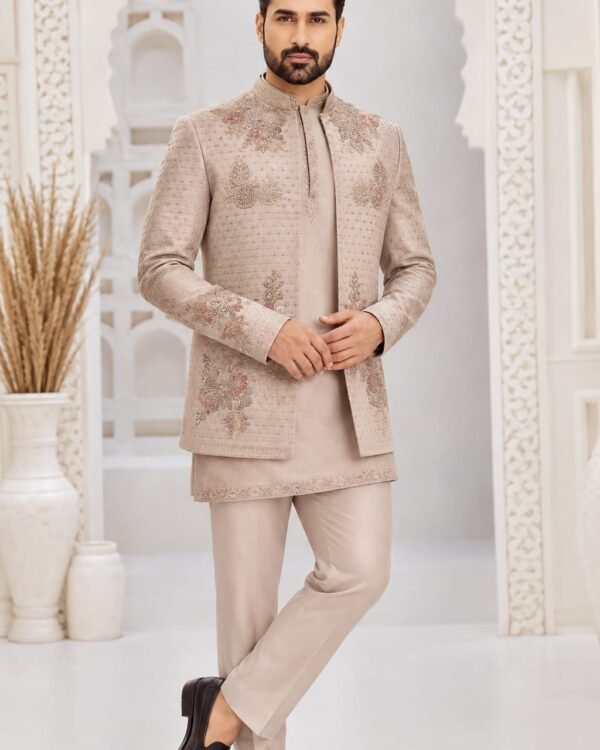 Champagne Blossom – Embroidered Indo-Western