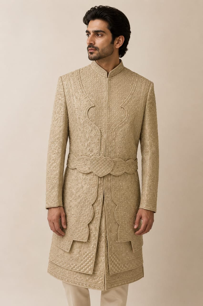 Copper Embroidered Sherwani