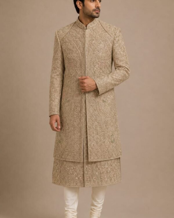 Copper Embroidered Sherwani