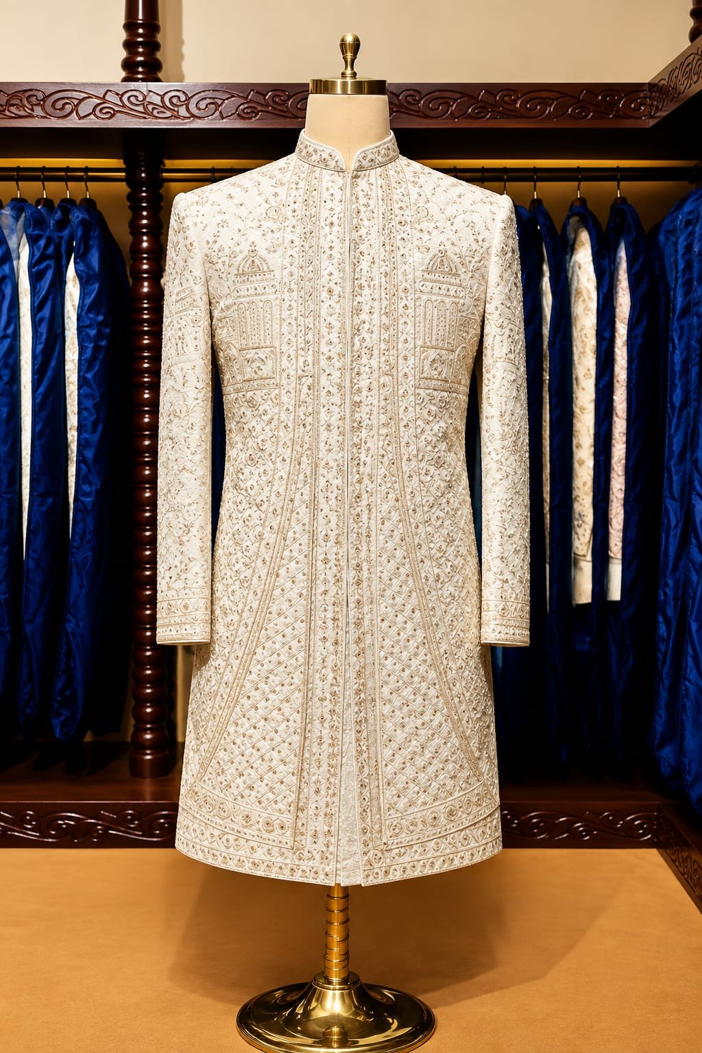 Ivory Royal Embroidered Sherwani