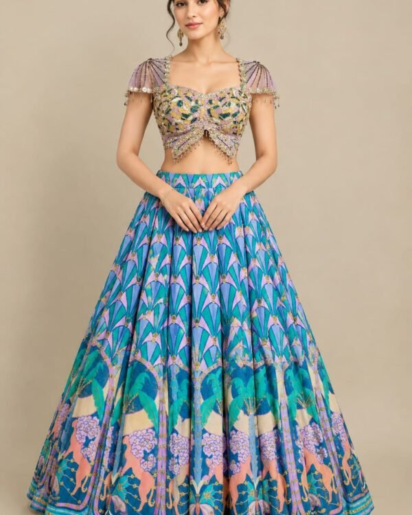 Peacock Bloom Lehenga Set