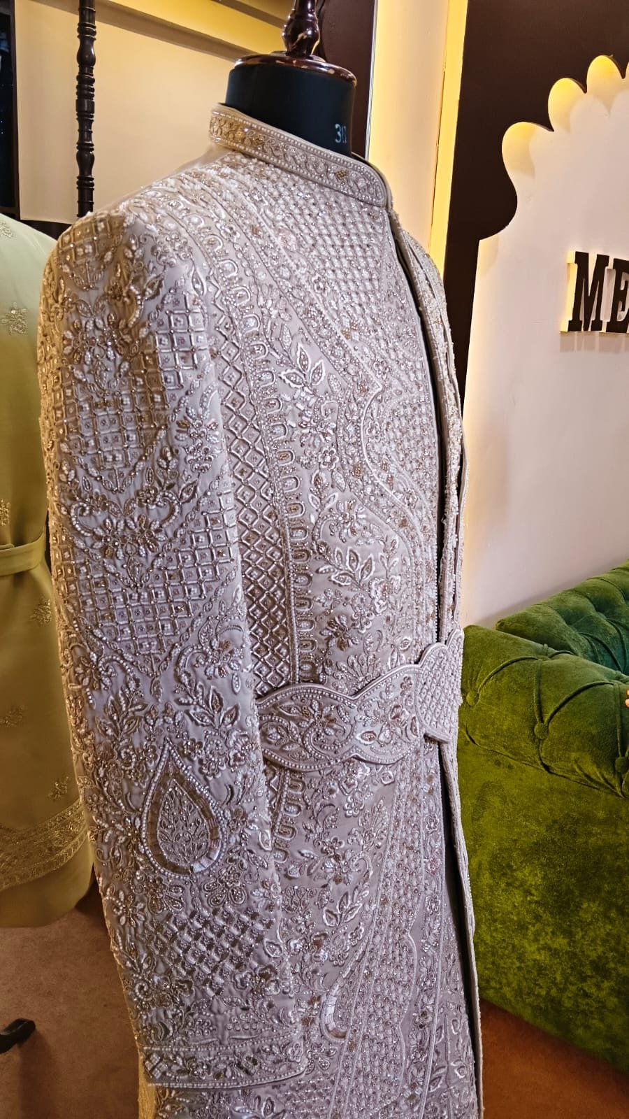 Copper Embroidered Sherwani - Image 2