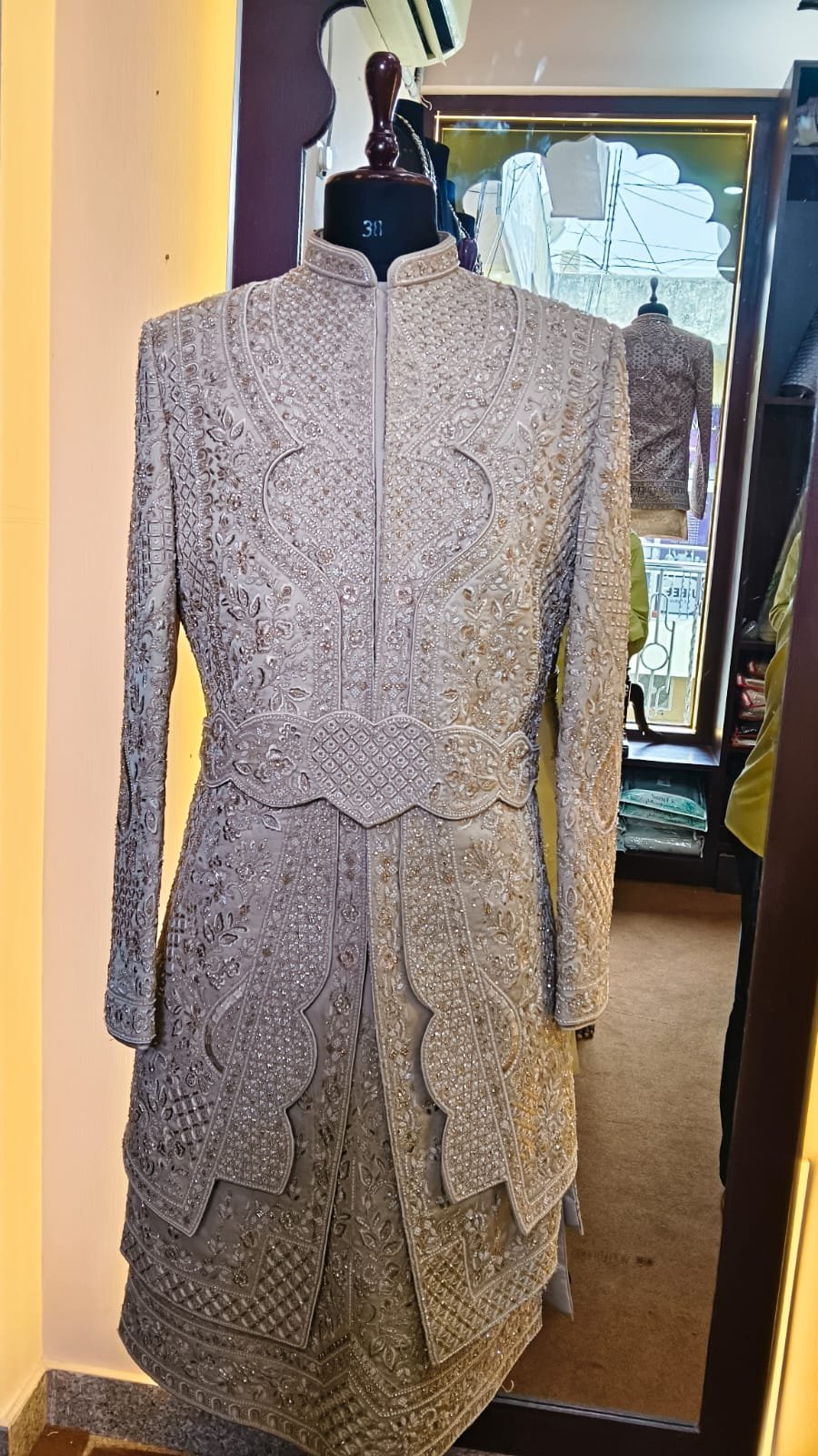 Copper Embroidered Sherwani - Image 3