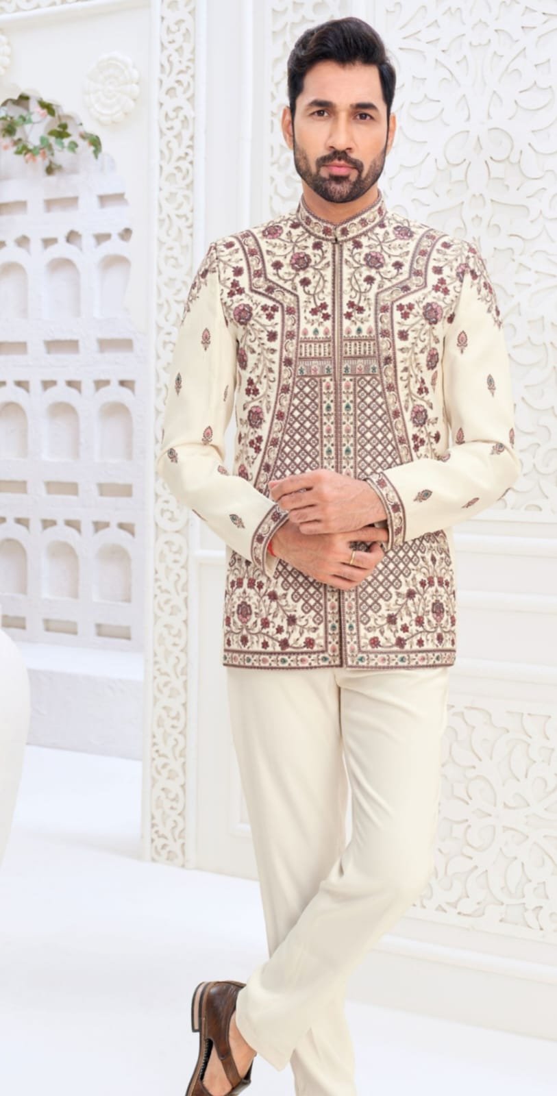 Ivory Regal Embroidered Jodhpuri Suit