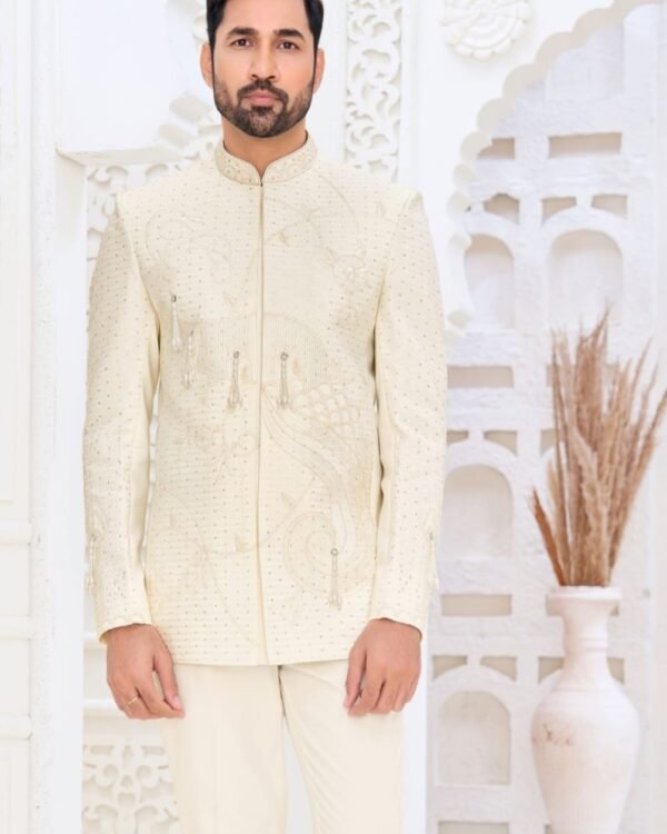 Ivory Embroidered Jodhpuri Suit