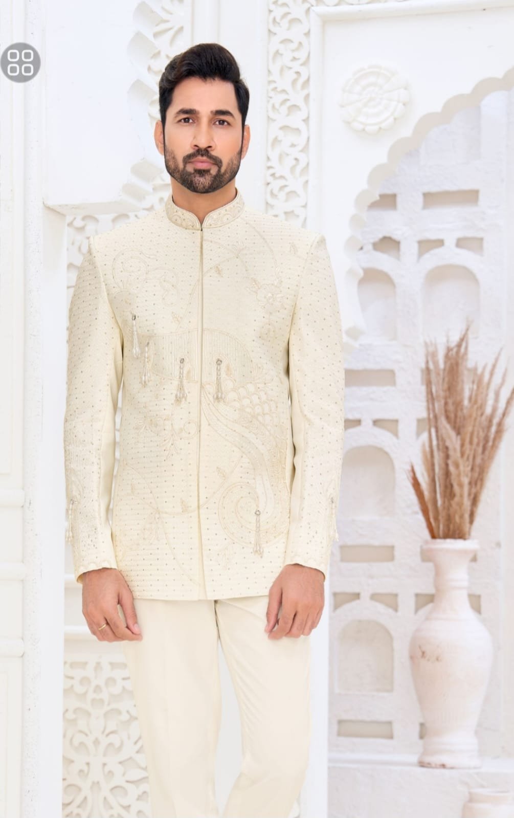 Ivory Embroidered Jodhpuri Suit
