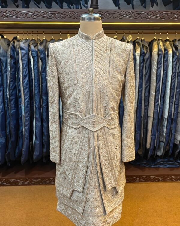 The Imperial Ivory Zardozi Sherwani