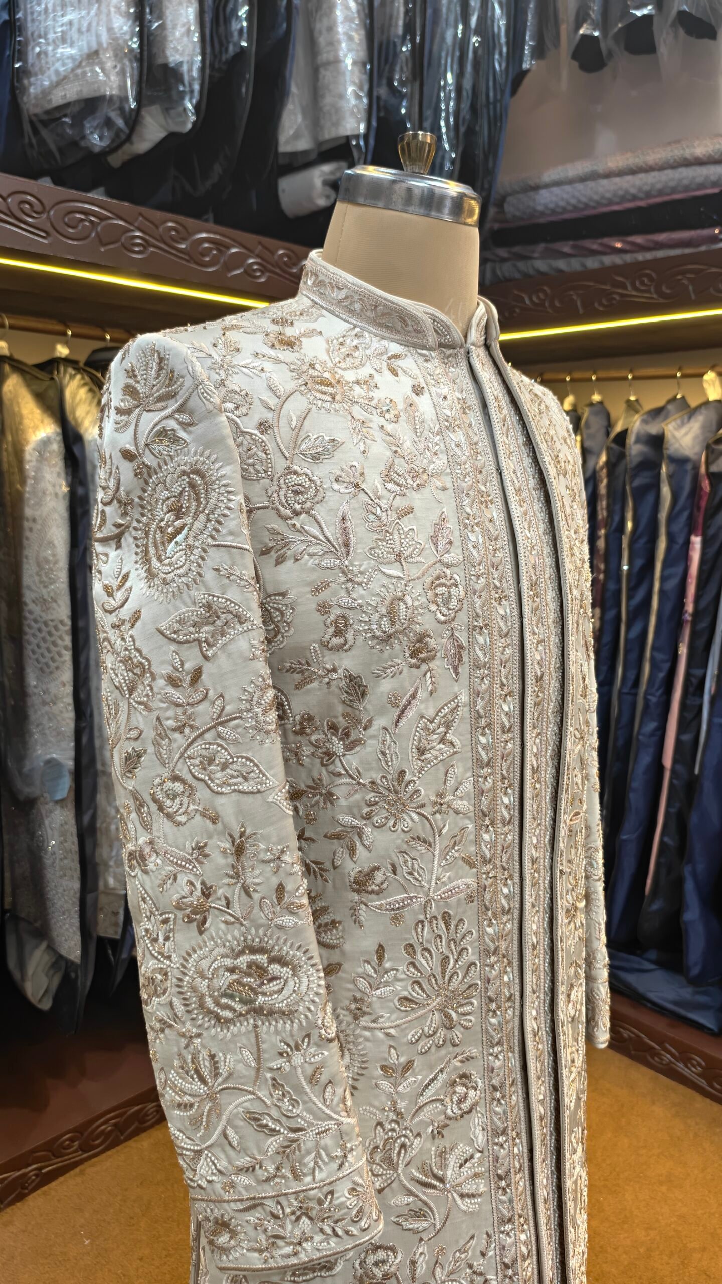 The Ivory Zari Heritage Sherwani - Image 3