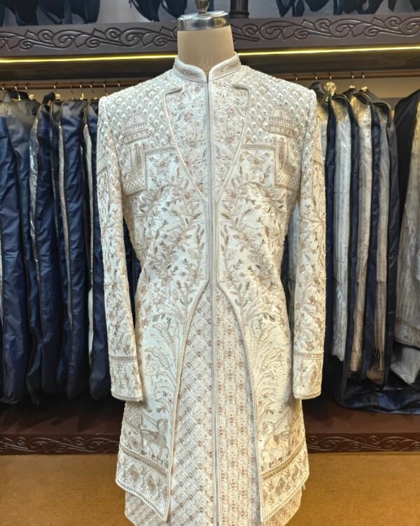 The Imperial Ivory Zardozi Sherwani
