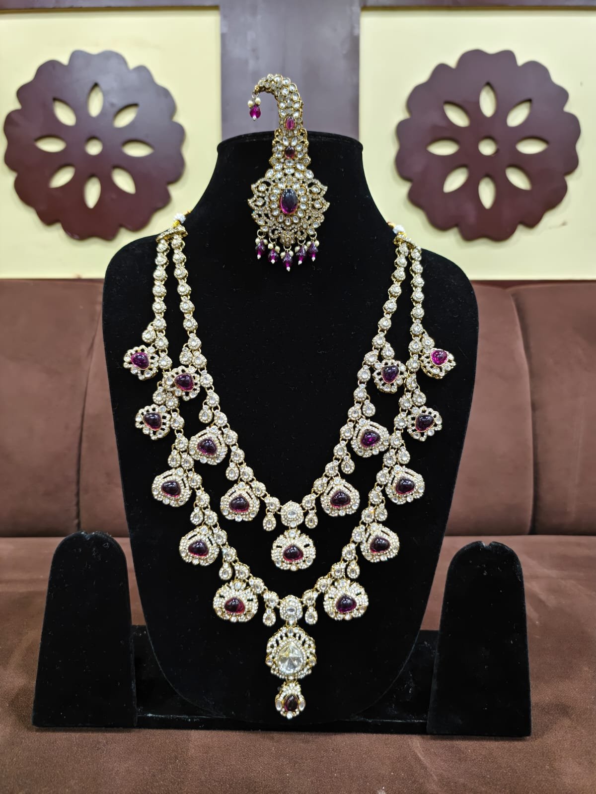 Royal Maroon Groom Mala Set