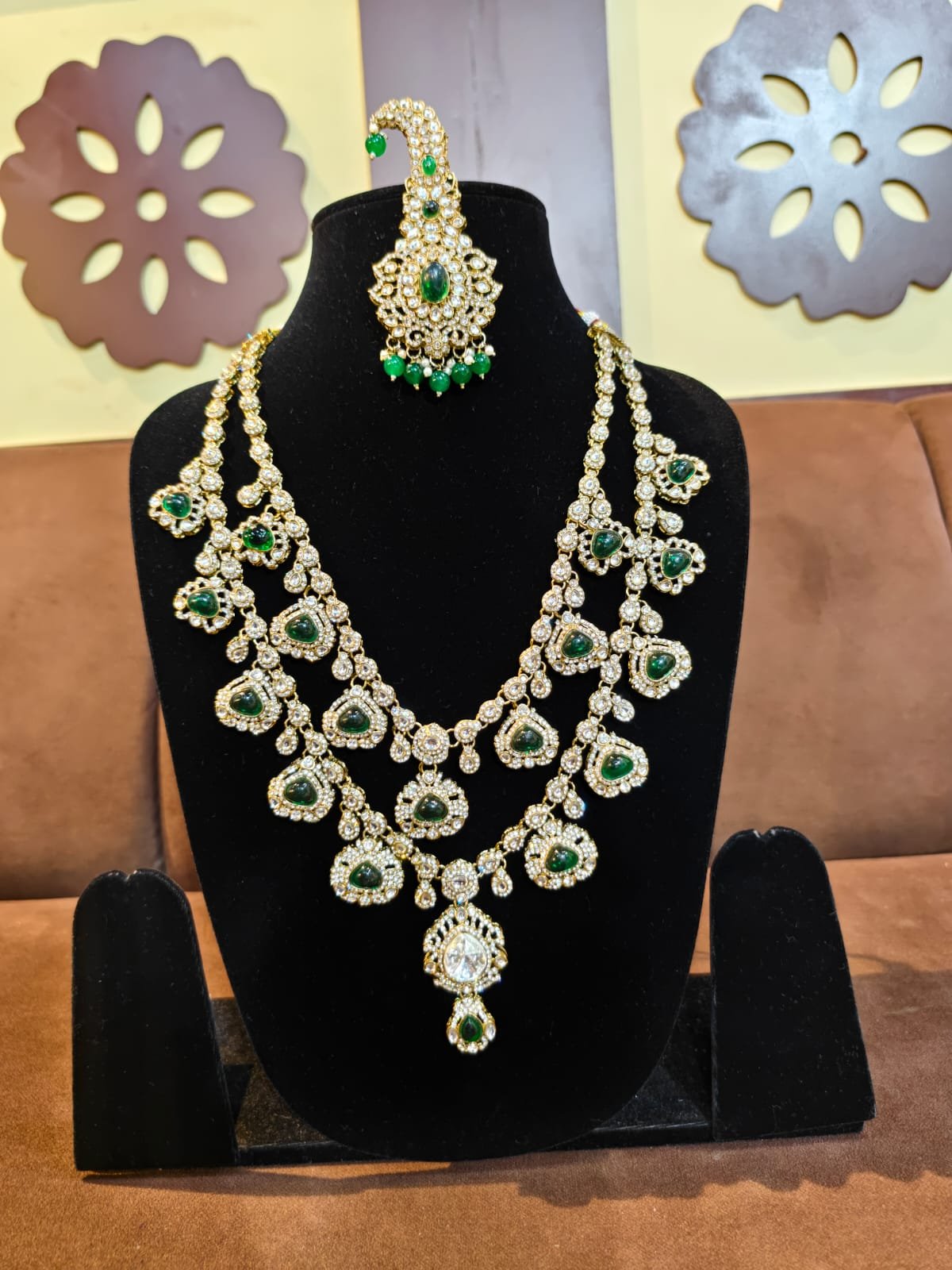 Royal Dark Green Groom Mala Set
