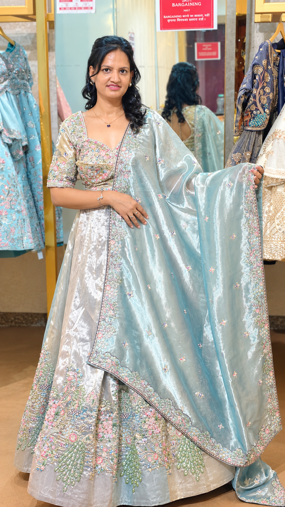The Aqua Celeste Royale Lehenga - Image 3
