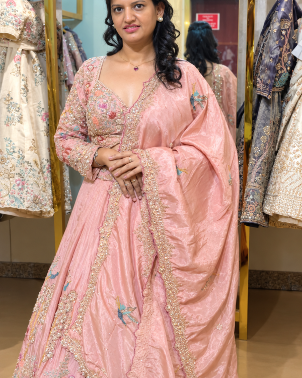 The Blush Peach Colour  Royale Lehenga